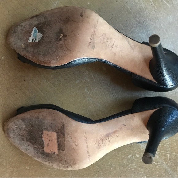 Italian Leather Black Kitten Heels - Picture 6 of 6