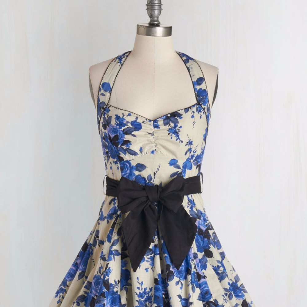 Modcloth Indigo Gardens Dress in L