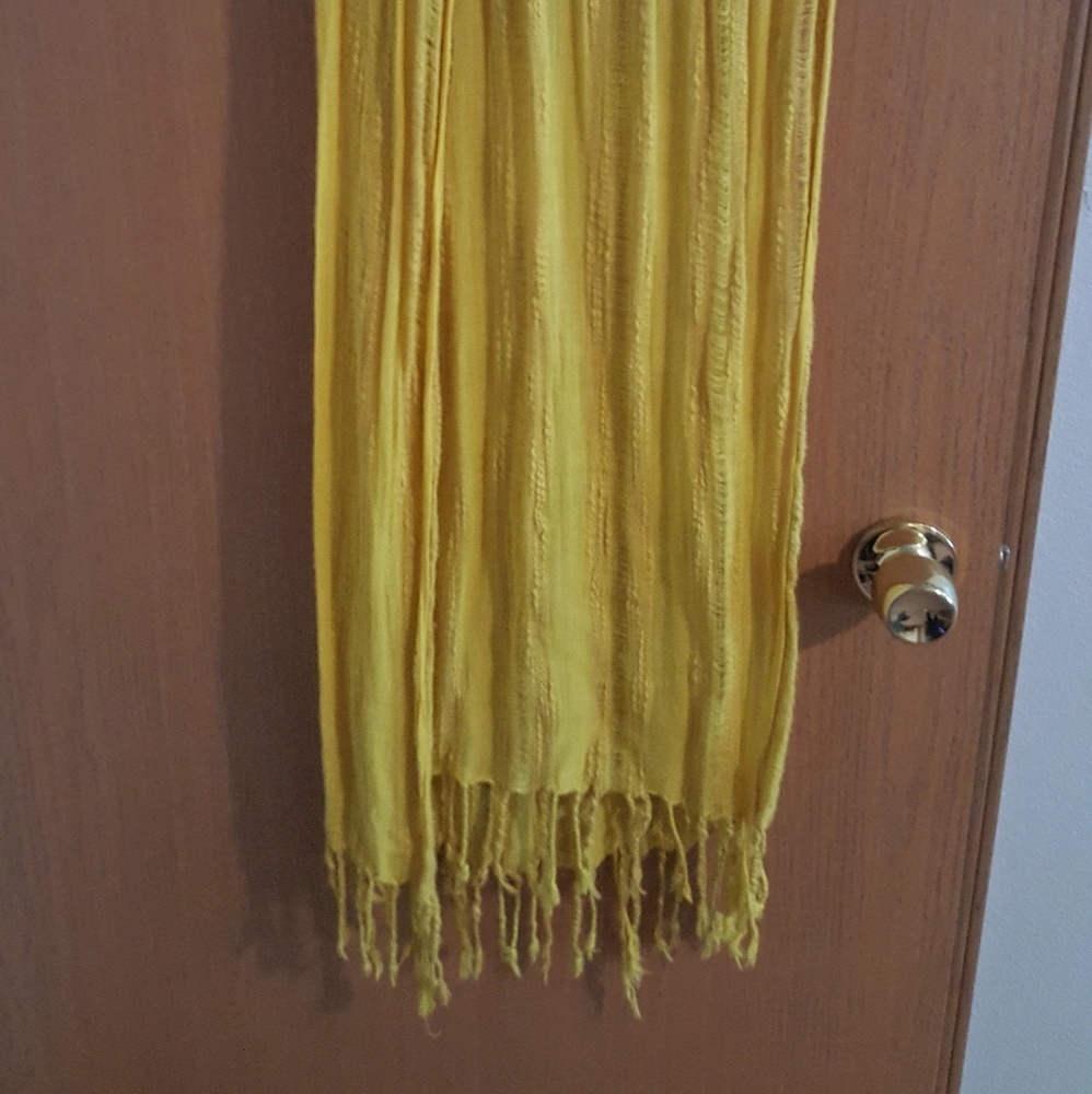 Yellow linen scarf
