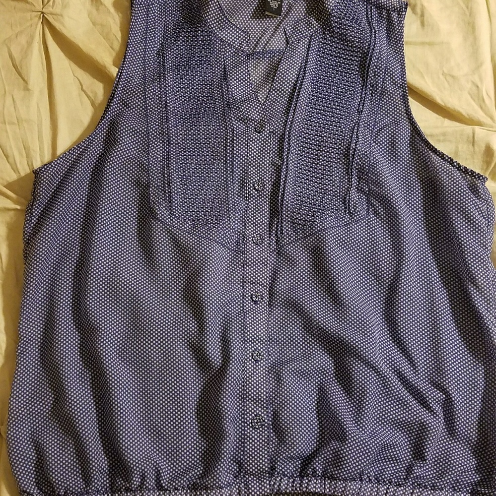 Torrid Blue and White polka dot shirt 16 18 1X