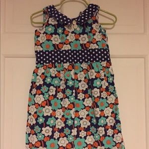 Orange Poopy Kids floral dress