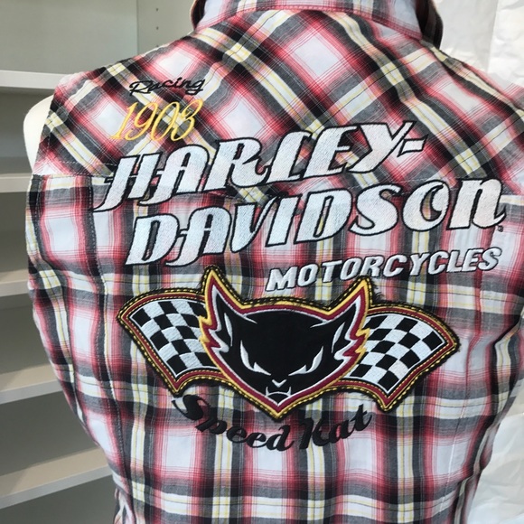 Harley plaid snap top - Picture 4 of 4