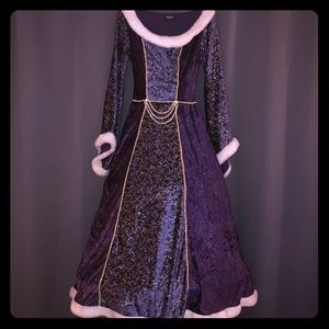 🎃 Costume! Princess Gown w/ Veil, purple & gold