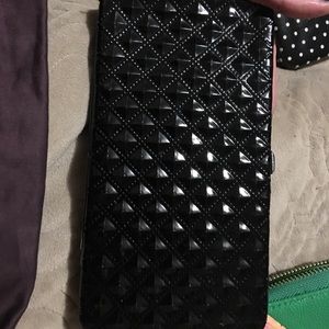 Black clutch snap wallet
