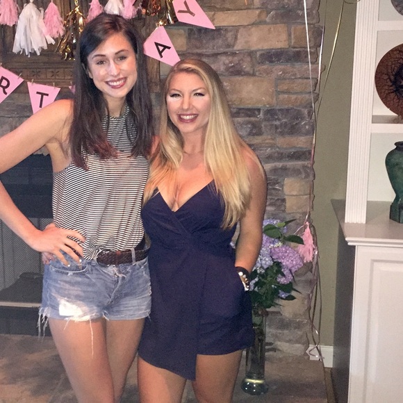 Angled navy romper - Picture 1 of 4