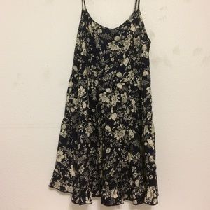 Navy Floral Tierred Babydoll Dress