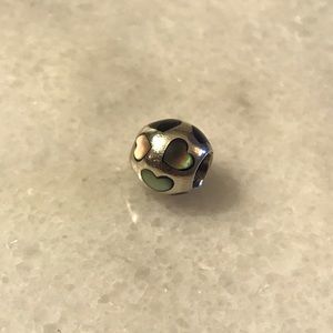 Pandora Black Moonstone Mother of Pearl Heart Bead