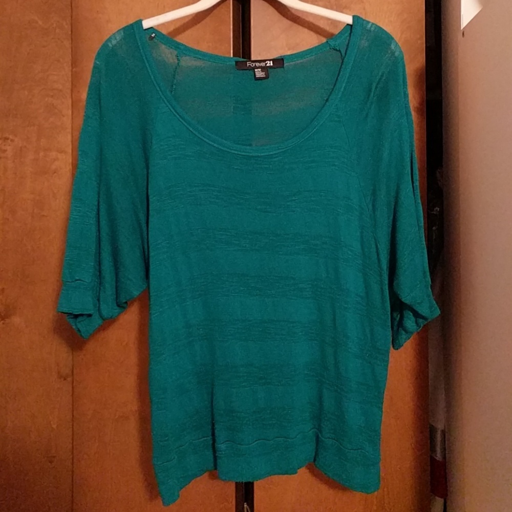 Forever 21 green striped blouse