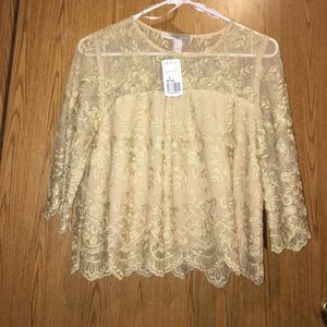 Forever 21 Woven Gold Blouse
