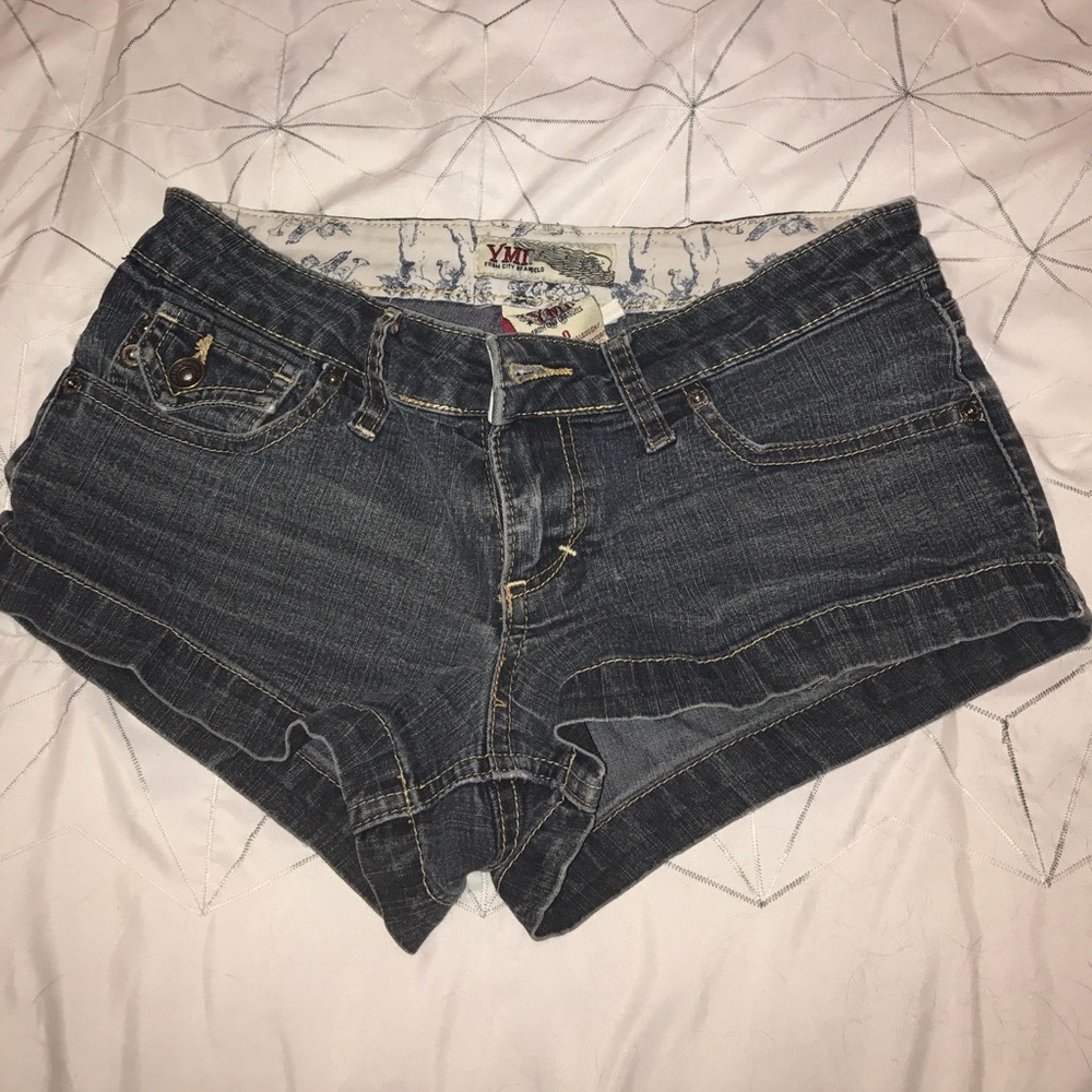 Dark blue denim shorts