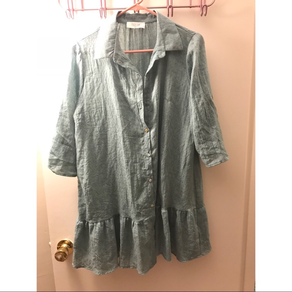 Pale Blue Tunic TWO BUTTONS MISSING