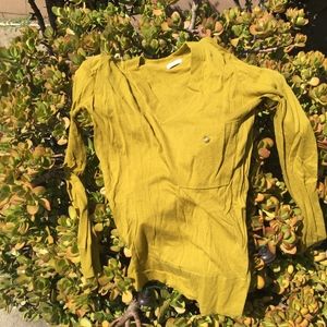 Chartreuse/Mustard Thin Wallace V-Neck Sweater
