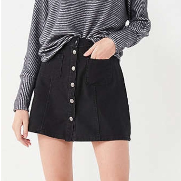 Dresses & Skirts - Black Denim Button-Up Skirt