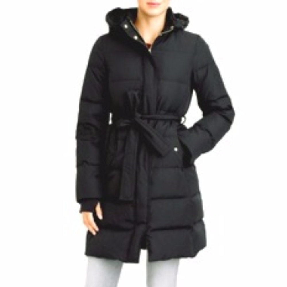 J.CREW Down Hooded Wintress Puffer Coat Black