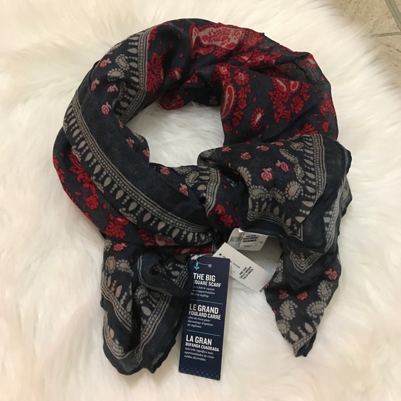 nwt • gauze printed paisley big square scarf - Picture 2 of 2