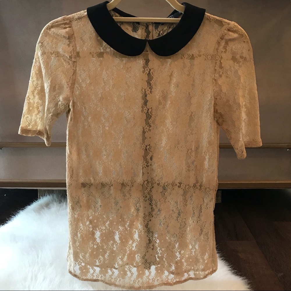 Cream Lace Top