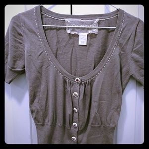Cropped short sleeve cardigan