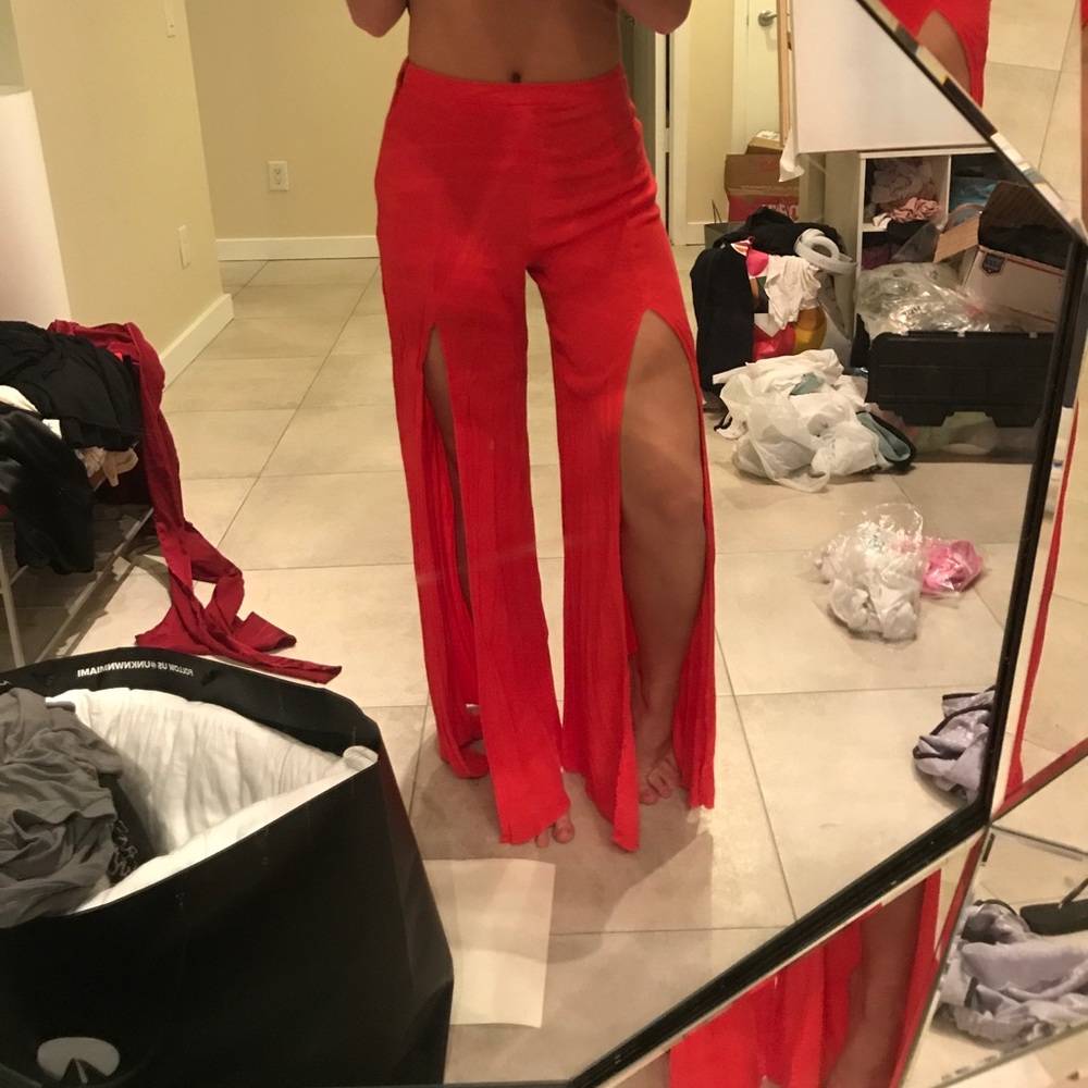 ASTR asos Silk slit flare pants size small