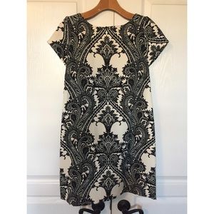 Black and white shift dress