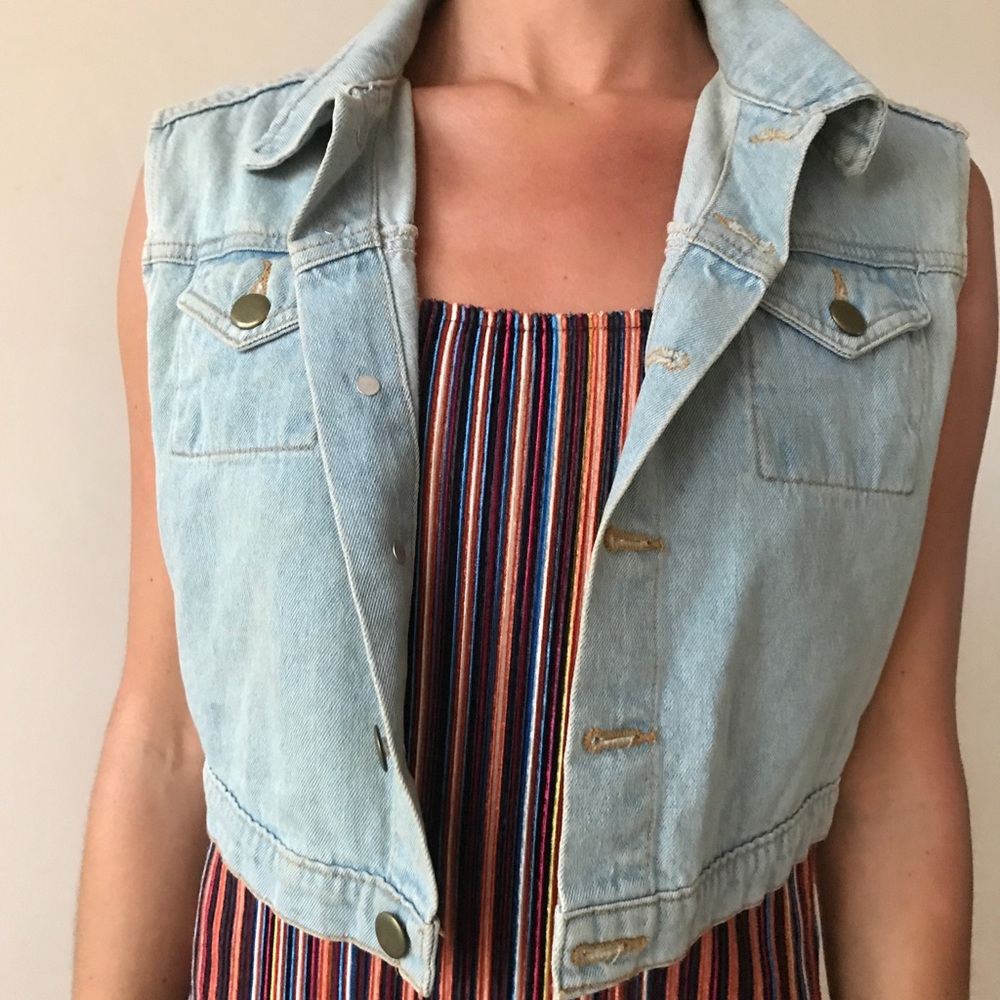 American Apparel Cropped Jean Vest