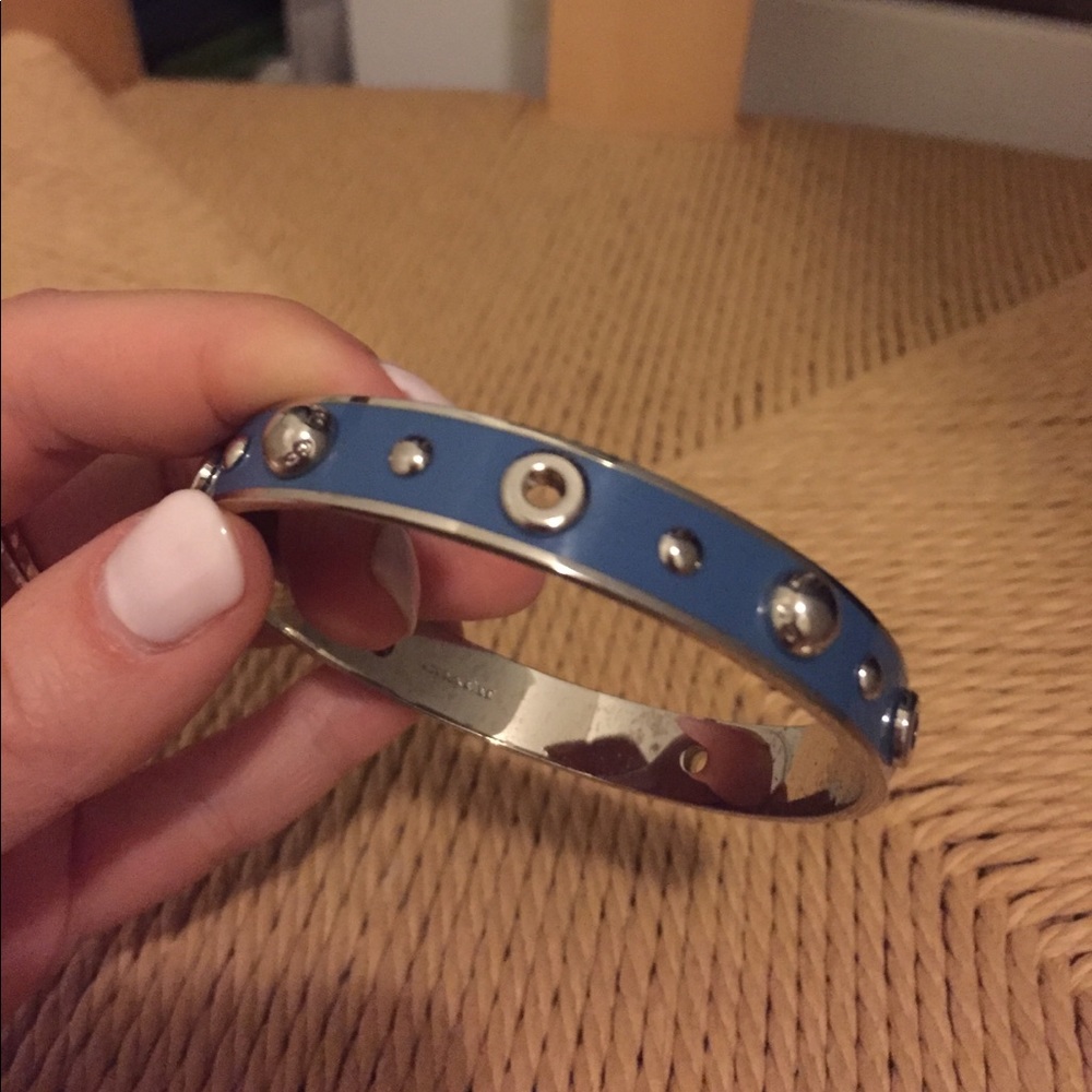 Coach blue enamel and silver bracelet