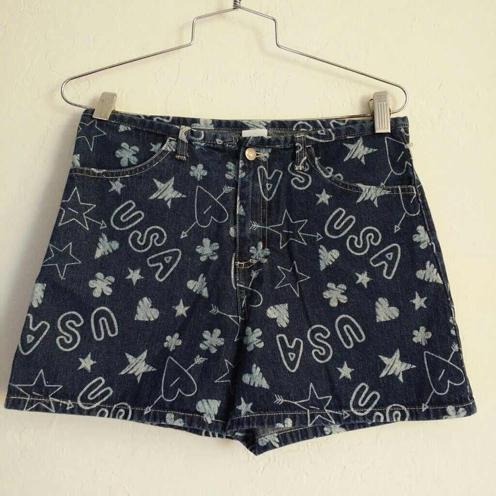 Vintage High Sierra print denim high rise short :BOXE4: