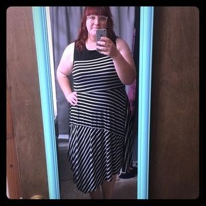 Black and White George Dress