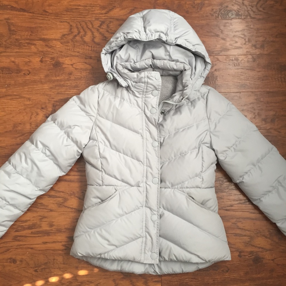 Jcrew grey down puffer jacket