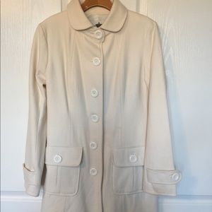 Cream long pea coat