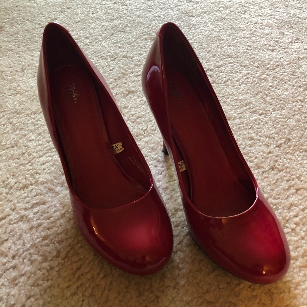 Red Patten Pumps
