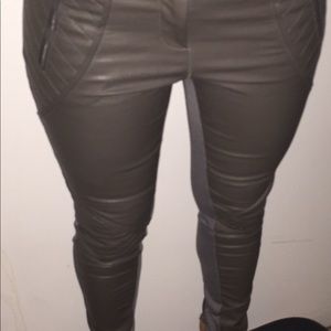 Faux Leather Pants (taupe color)