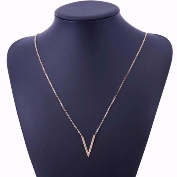 5 for $25 V Shape Pendant Long Necklace - Picture 3 of 7