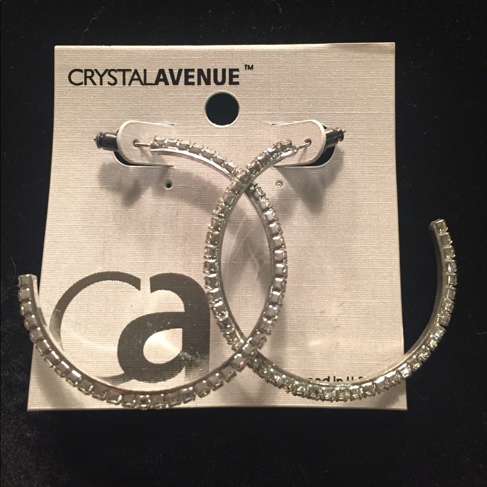 Crystal Hoops 2" diameter