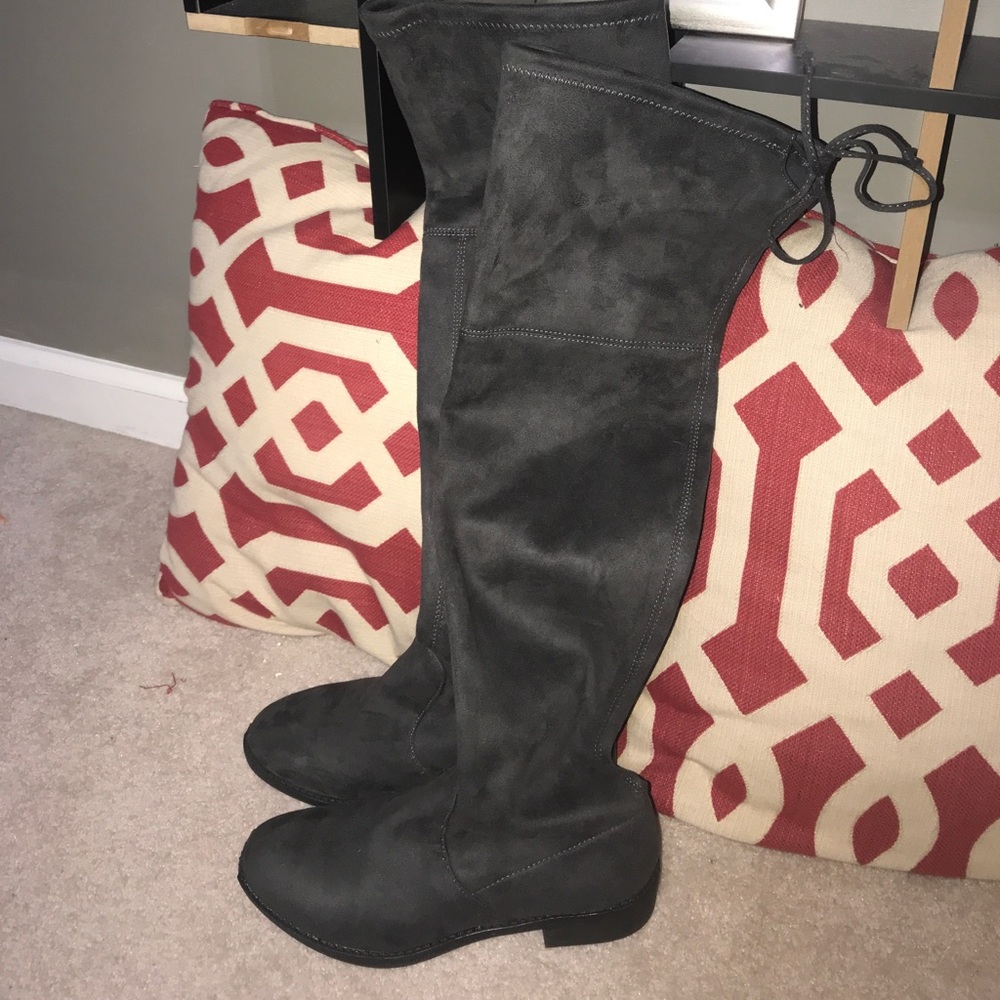 Charcoal grey Knee High Boots