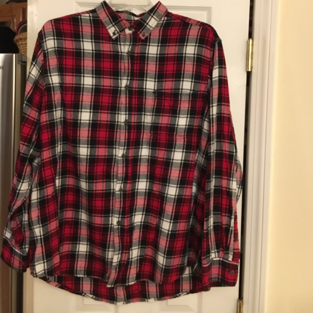 Men's black, red and white flannel