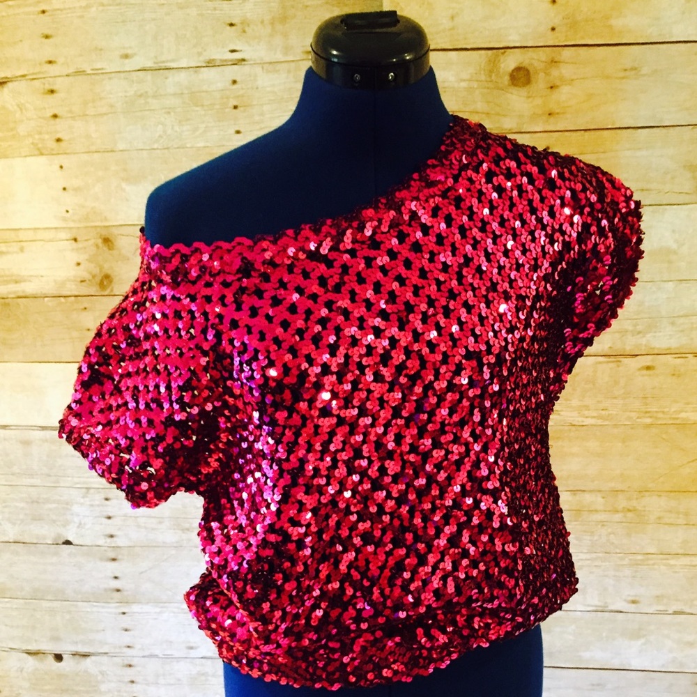 Vintage Gorgeous pink / purple sequins top.