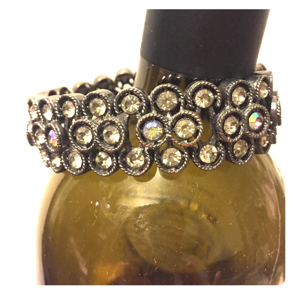 Cache Metallic Black Stretch Bracelet