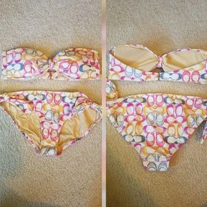 Coach muti-color Bandeau Bikini Swimsuit XS