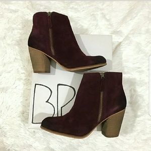 NIB BP Trolley suede boots dark burgundy 8.5