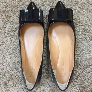 J Crew Bow Flats Size 7 - Black Patent Leather