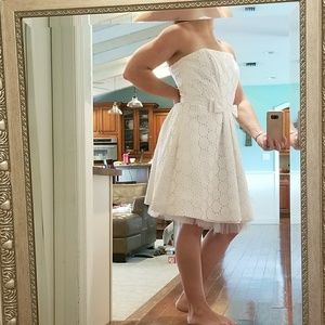 Jessica McClintock White Eyelet Dress