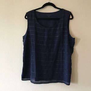 Navy blue sequined shell