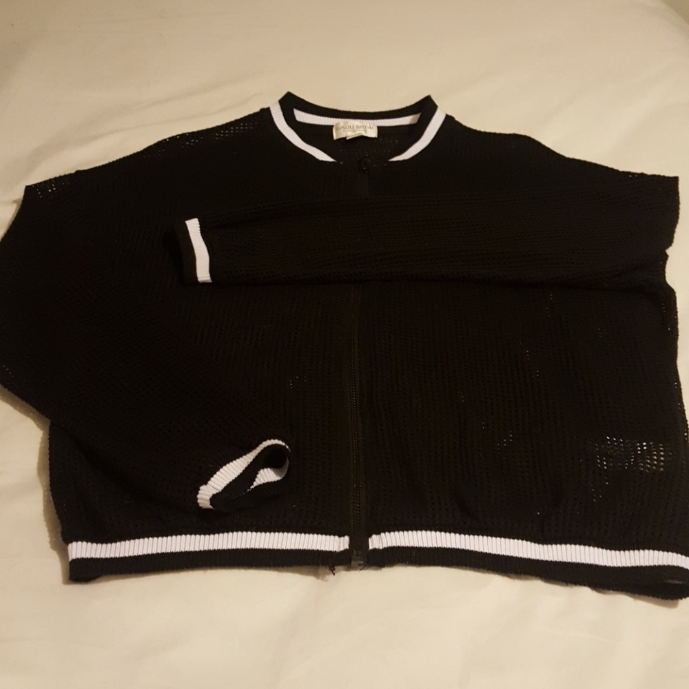 Mesh bomber jacket