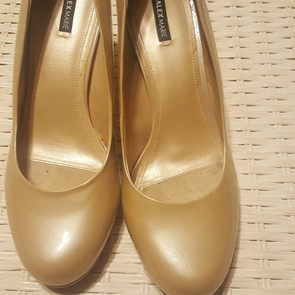 Alex Marie round toe champagne pumps