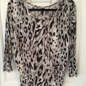 Animal print dolman sleeve top