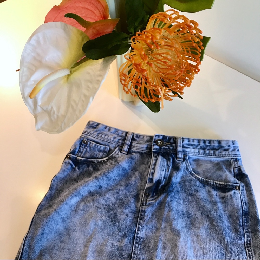 Staple Acid Wash Denim Skirt