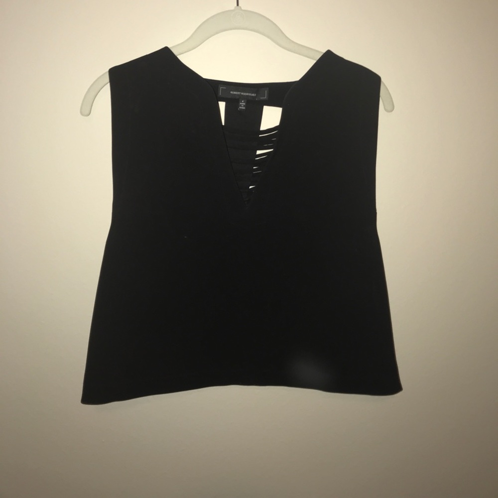 Black Cropped Robert Rodriguez Top