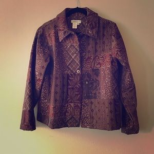 3 Piece tapestry jacket, Knit pants and shell