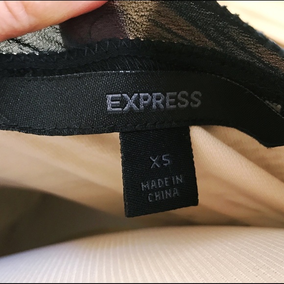 (A) Express "Holiday" beaded black blouse - Picture 6 of 7