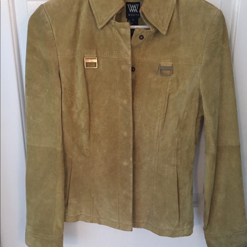 Chartreuse suede leather jacket
